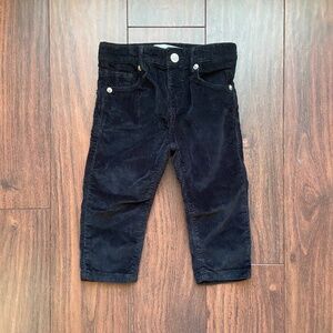 ZARA Corduroy Boy Pants Black 12-18 mo. Cotton Elastane Stretchy Adjustable Wais